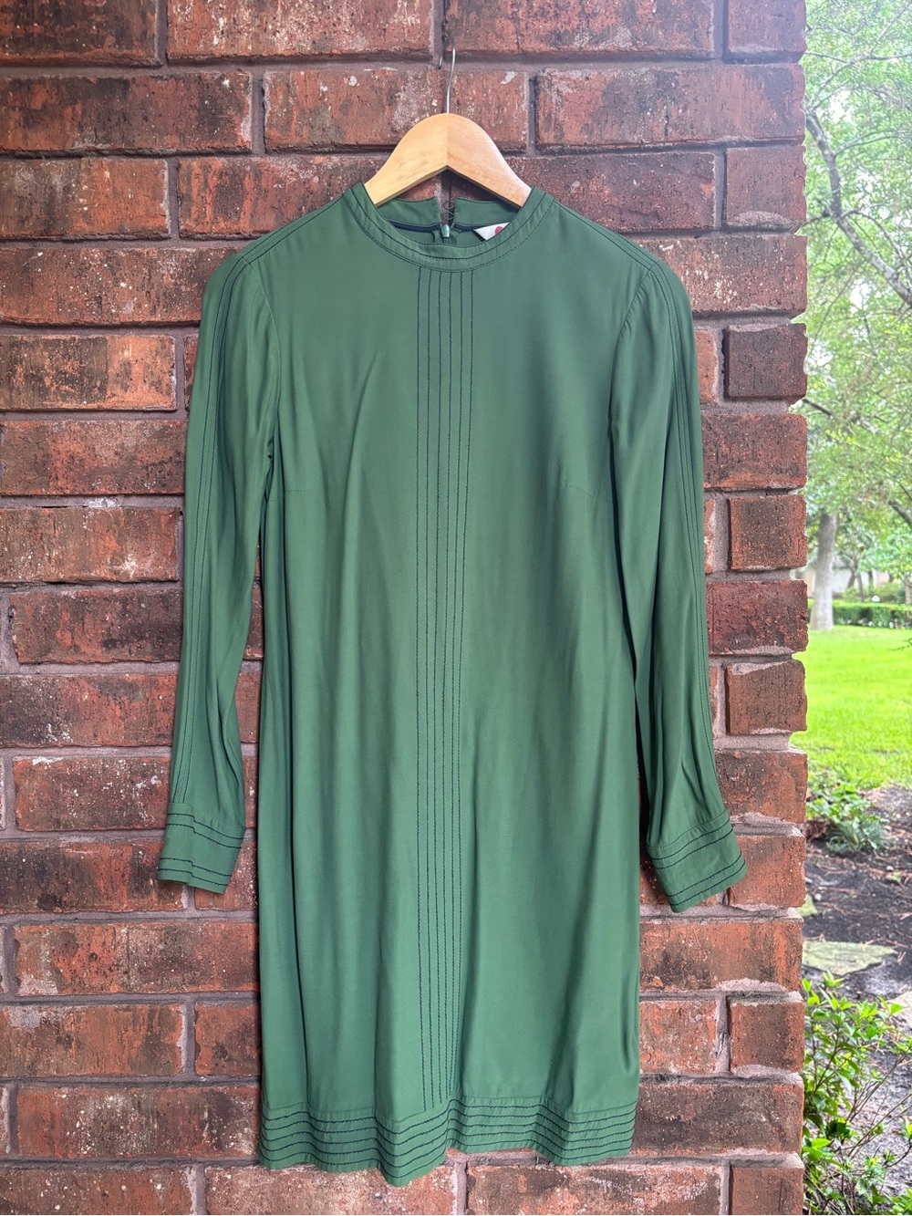 Boden Green Long Sleeve Shift Dress